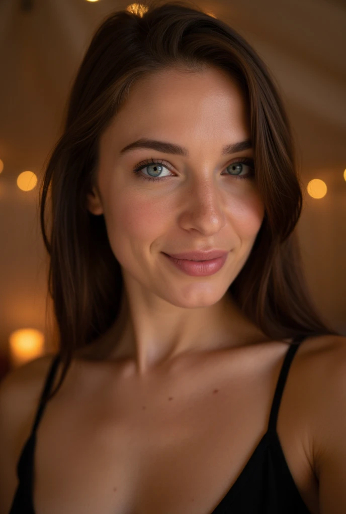 (8K, RAW Photos, Highest quality, masterpiece:1.2), (Realistic, photo-Realistic:1.37), Super detailed, Age 35,1 female,round face, alone,Talking,night,Sitting,Date,(smile:1.1),(Reduce skin exposure),Spring Clothes