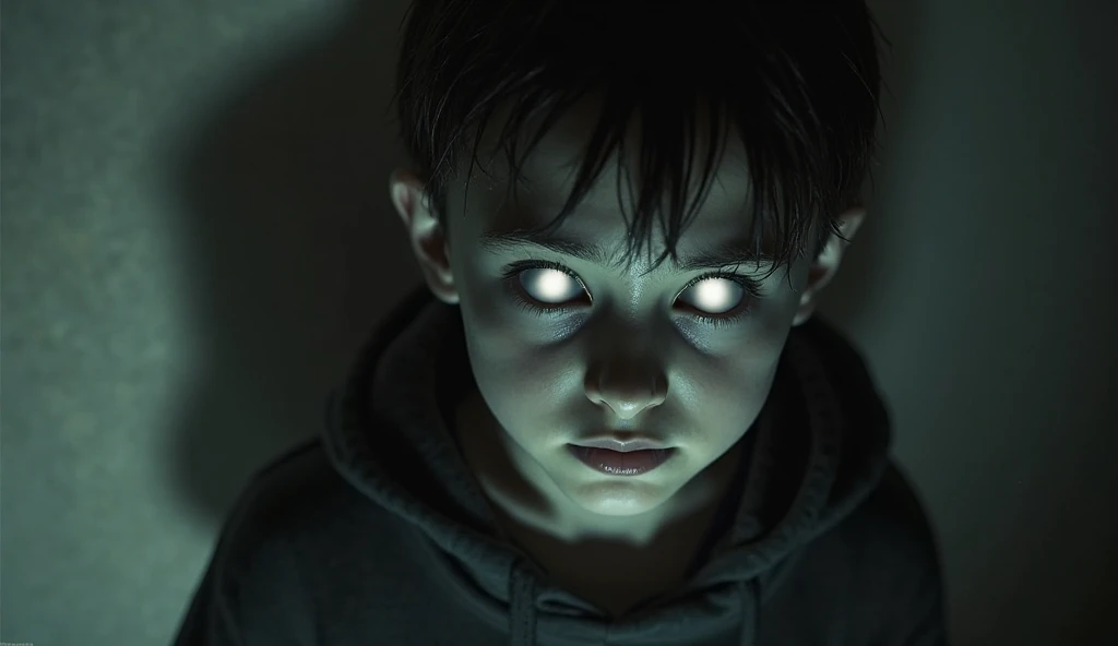 boy, white eyes