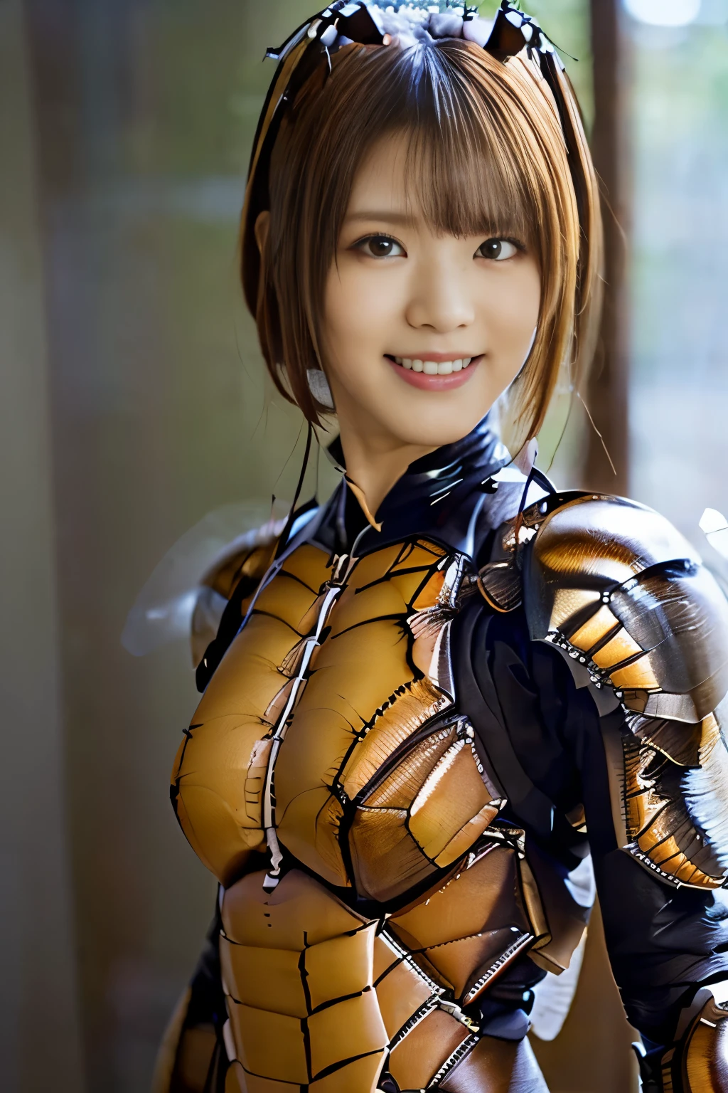 (high resolution,masterpiece,best quality,extremely detailed CG, anime, official art:1.4), realistic, photo, amazing fine details, all intricate, gloss and shiny,awesome many layers, 8k wall paper, 3d, sketch, kawaii, illustration,( solo:1.4), perfect female proportion,villainess, (fusion of dark brown cockroach and lady:1.4), (brown cockroach form lady:1.2), (brown cockroach lady:1.2), (fusion:1.2), (solo:1.4), (evil smile:1.2), muscular, abs, (cockroach brown exoskeleton bio insect suit:1.4), (cockroach brown exoskeleton bio insect armor:1.2), (brown transparency cockroach wing:1.4), (brown cockroach antennae:1.3),