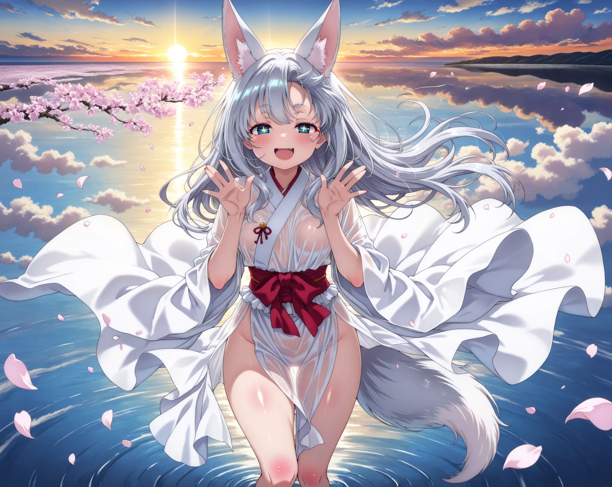 anime girl with cat ears and tail in a white bikini, neferpitou, holo is a wolf girl, anime catgirl, white cat girl, cute anime catgirl, seductive anime girl, beautiful anime catgirl, white - haired fox, holo if a wolf girl, wolf ears, attractive cat girl, nyaruko-san, anime moe artstyle