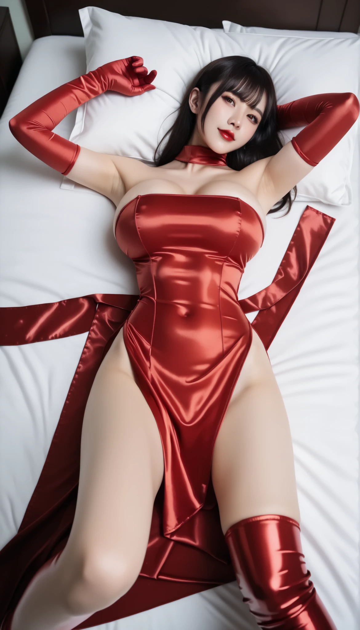 full body standing straight bareoot, long hair, triplets, holding hands on bed, sleeping together, superheroine micro bikini, SFW girl, CHEST COVER, super sexy. best quality, realistic photo, cowboy shot, bedroom background, bed, sheet, pillow, Cross Belt Blindfold