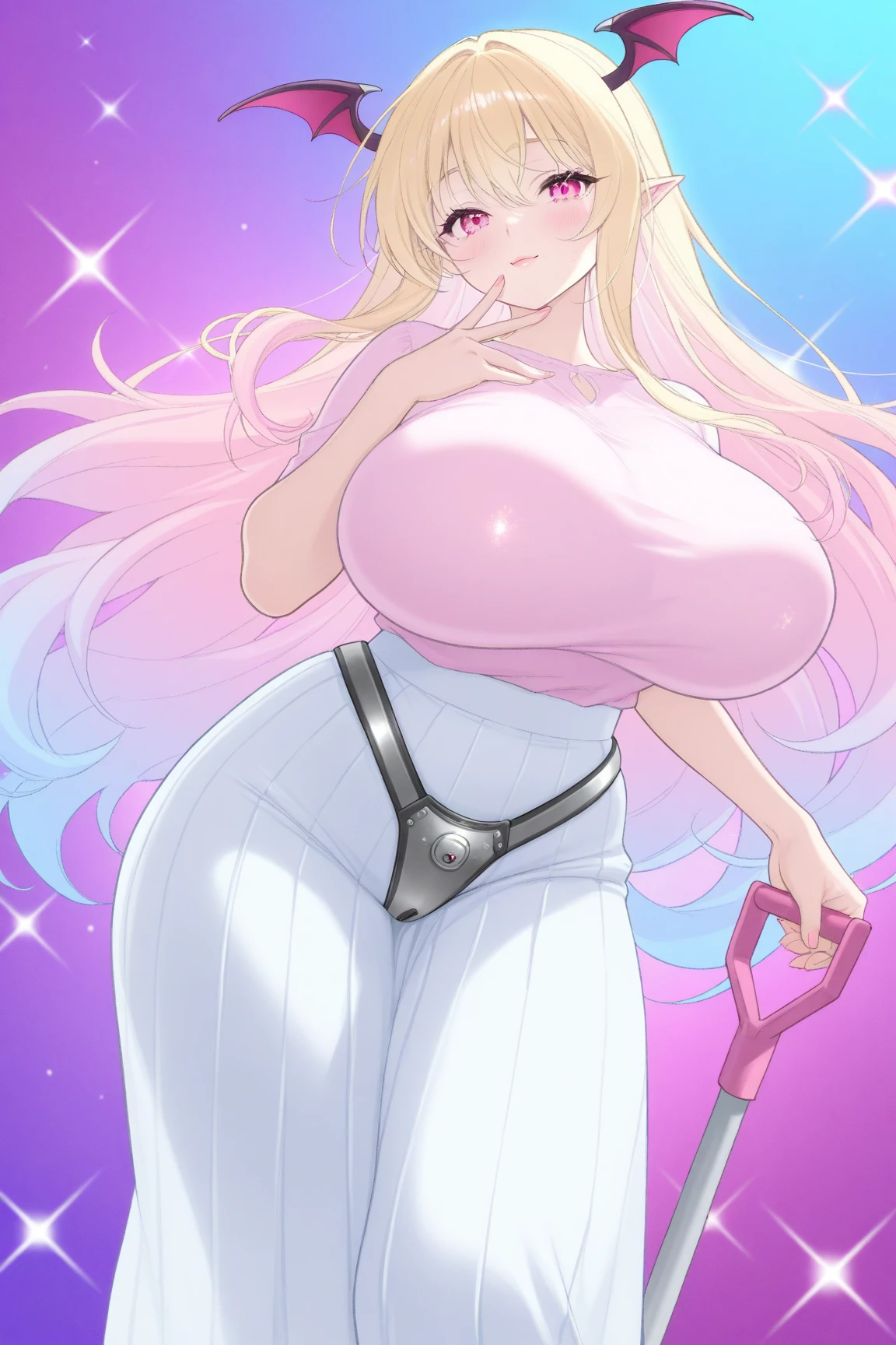 (( 1girl in)), (NSFW)、SEX,is crying、blush,A pink-haired、yellow eyes、 Light blue striped panties ,Bedroom、huge-breasted、big butts、thick thighs、Sweat、lying on one's side、((((:o))))、Surprised、(Twin-tailed)、Armpits、Hands behind the head、((spreading legs))、eye glasses、lying on one's side