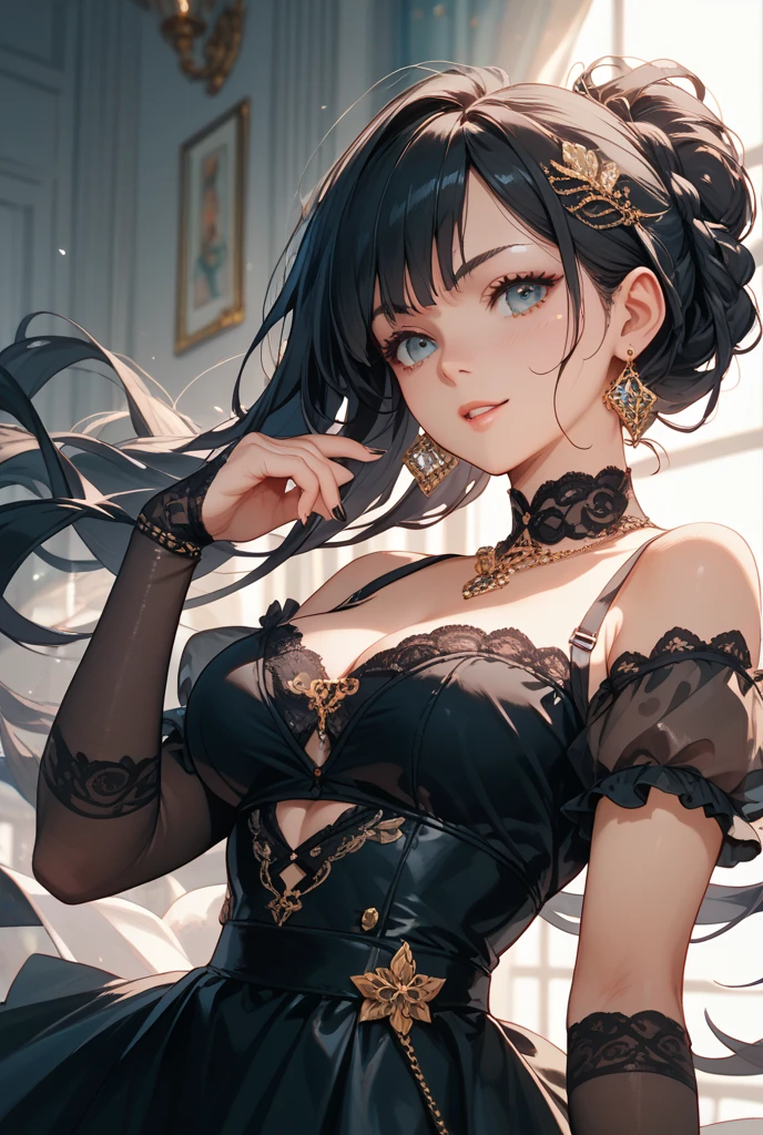 highest quality, ultra high resolution, super detailed, gorgeous, masterpiece, best quality, high resolution finely detailed, extremely beautiful, distinct image, ((identical twins)), two twins, low cut top, dolphin shorts,, ((best quality)) ((best quality)), ((masterpiece)), (detailed), 4k image, anime style, mole under the eye, beautiful young girl, age girls, fair white skin, oval shaped face, seductive and sharp facial features, astonishing sex appeal, curly hazel-brown hair, slim, curvy body, green eyes, full lips, medium height, large breasts,