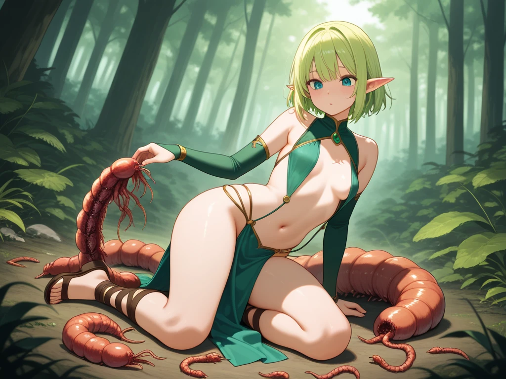 ((Highest quality、unity 8k wallpaper、32K、masterpiece、Very detailed、Ultra-high resolution、Ultra-high resolution、 Very detailedな顔, RAW Photos, Professional, Ultra-fine painting, Fine metal texture, Genuine)) tearju lunatique morphing into lizardwomen, green eyes, long hair, hair intakes, bangs