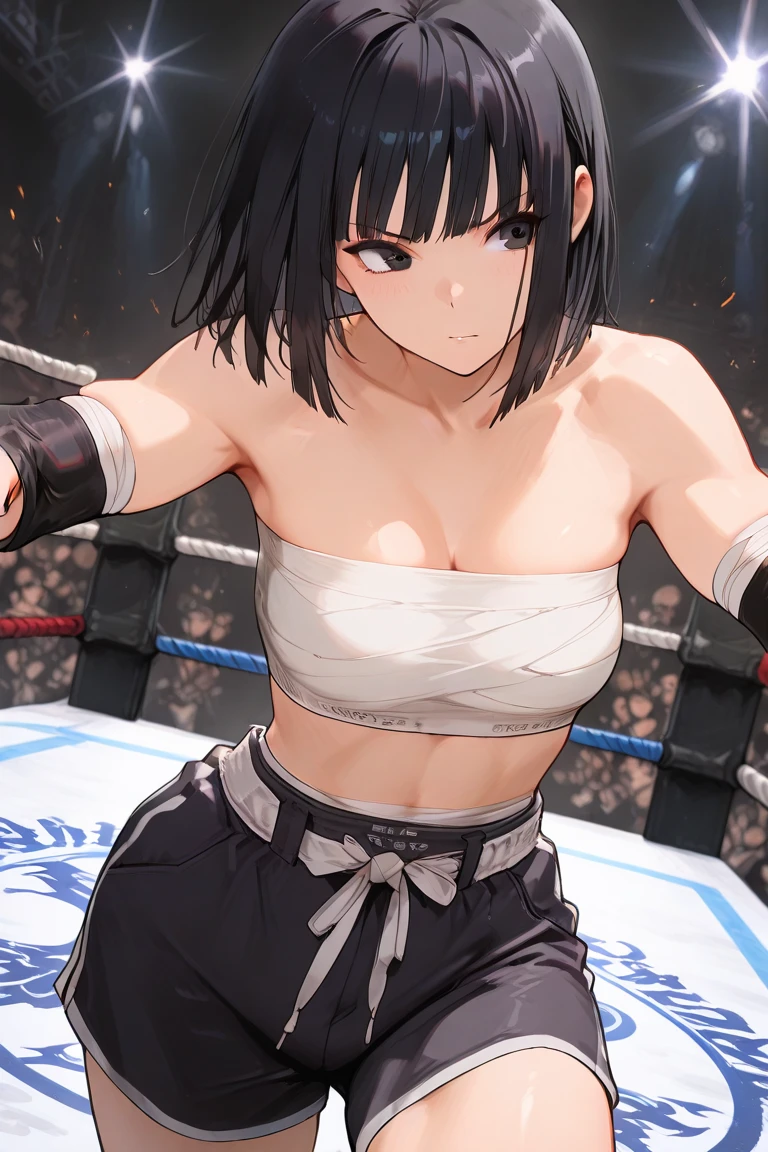 ((((masterpiece, best quality, high resolution)))), Extremely detailed 8K, 1 female, wearing a white Karate gi, (ahegao),white eyes, Small breasts, sash, japanese clothes, No underwear,No eyeballs, Facing the audience, looking at the audience, tired, from below, (Exposed armpit:1.1), ((armpit:1.2)), sexy, Sweating, More and more sweat,(ahegao), (Roll your eyes), open mouth, Sticking out tongue, saliva, Slobber,Skinny, raise arms, (arms above head:1.5)(Ultra HD, Ultra-detailed, Highly detailed, Highly realistic, Ultra-realistic, photograph realistic), (1girl:1.5), (Realistic black hair), (dynamic poses), facing at camera, looking at viewer, (slightly serious face), (perky breasts:1.2), (beautiful detailed face, beautiful detailed eyes), ((worn out karate gi)), (preparing for a fight), sweat, glow, (sunbeam, sunlight), ((cowboy shot)), inside a training gym, seductive, EnvyBetterHands LoCon,