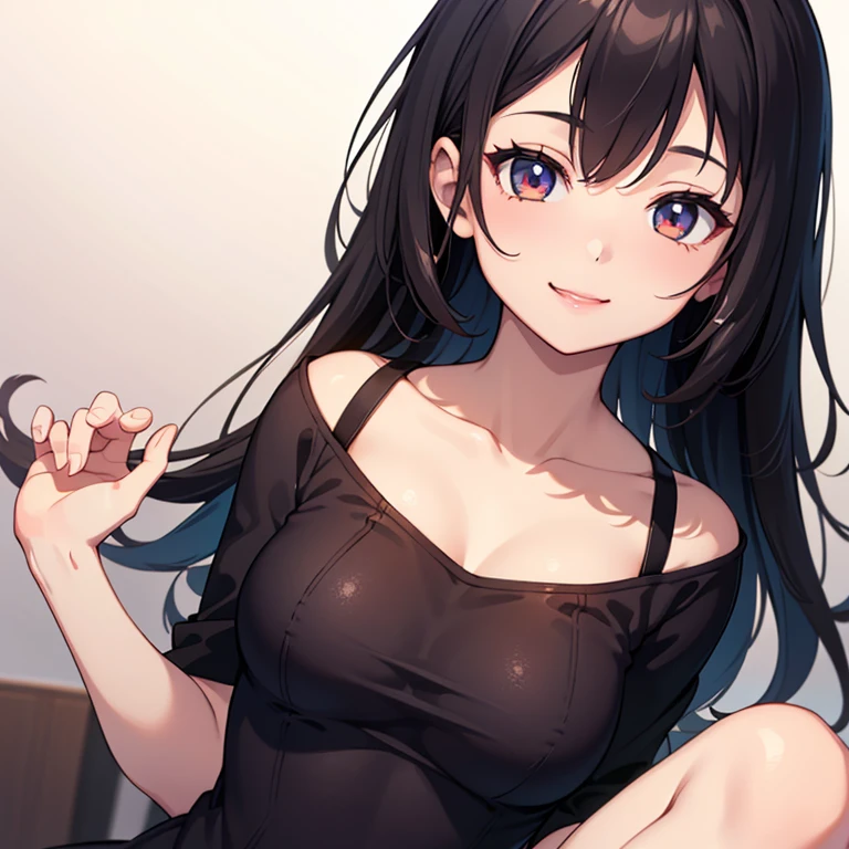 A superb exquisite Chitanda Eru, purple eyes, black long hair, natural straight hair, straight bangs, solo, ((idol)), ((on stage)), lingerie, dancing, extremely delicate, straight facial features, peerless beautiful girl, soft, (sensual), (kawaii), dreamy quality, light white and dark brown, exaggerated facial features, solid color, frank holly, delicate face, bright lips slightly open, slender waist, soft curves, real light and shadow, super fine, 4k, natural moving, Ultra high resolution, (masterpiece:1.2, best quality), (finely detailed beautiful eyes: 1.2), (beautiful detailed face)