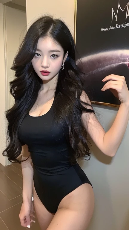 (1girl), sexy women, slim body, perfect face, ((big breast:1.5)), ((big ass:1.2)), (masterpiece), best quality, lighting, dynamic, realistic, front view, color grading, 4K,
BREAK,
(((Black wavy hair))), full hair, long hair, volume hair,