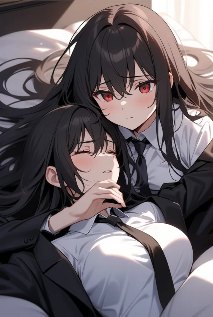 vaginal sex, missionary position Long straight wavy black hair