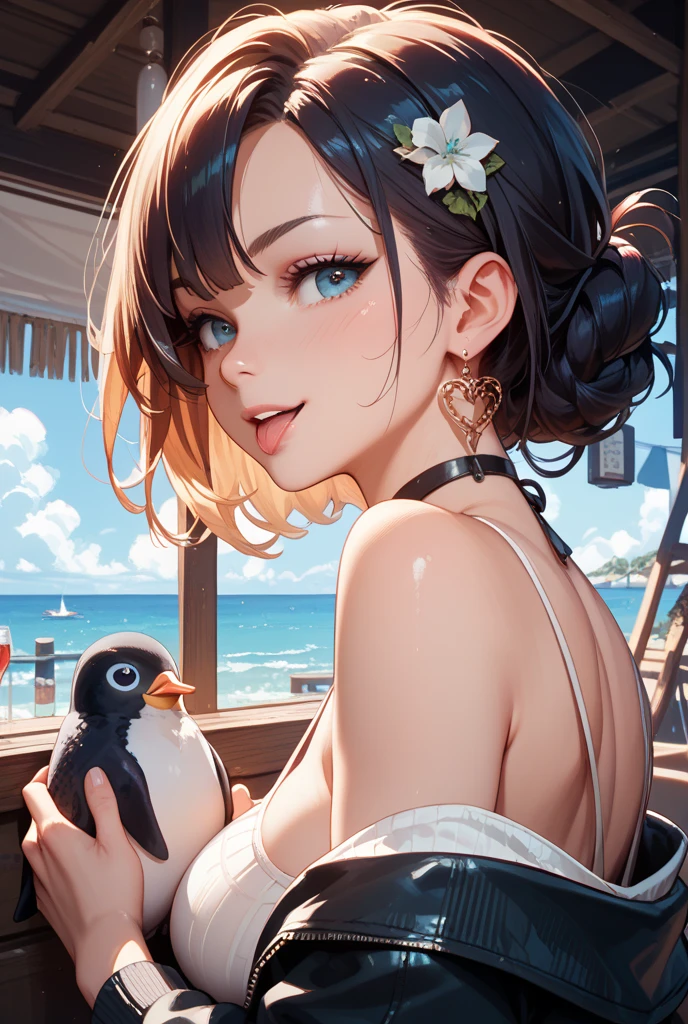 score_9,score_8_superior,score_7_superior,masterpiece,Highest quality, Source Anime, Realistic, ssuperiorer detailed, Very detailed, evaluation_Safety,
One girl, Are standing, arms superior, Cowboy Shot,
Break Girl, 22 years old, short hair, Bobcut, (Blunt bangs), Black Hair, (puppet, fine cute brown eyes), Curled eyelashes, (Large Breasts:0.9),
Shiny Hair, Beautiful attention to detail, Beautiful Face,
white lace bikini,  
Embarrassing, blush, Frowning, smile, Outdoor, 崖のsuperior, summer, sunlight