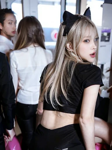 Quarterview, 8K, Photographic images, masterpiece, 最high quality, super resolution, Beauty with curly hair, ((blonde beauty)), With bangs, Impossibly cute face, and slim, small breasts, high quality, T Masterpiece, exquisite features, delicate eyes, delicate hair, 8K quality, Pale light and shadow, Dindal effect, disheveled hair, young country, Erotic scenes, rock, (element), Dark light background, (Group molesters:1.3), 1 korean girl, (side view from the feet), She was finger raped by several men、(((Inside a crowded train in Korea))),((She is behind the corner of the train)), (((She is forced to stand between men and is finger-raped:1.3))), (men are standing around her), (she is wearing sleeveless knit and miniskirt : 1.3), (super beautiful face), ( She was grabbed breast and ass by the man, The men cupped her buttocks with their hands.:1.3), (NSFW), (Her miniskirt is being lifted up from below by men.), (((The man's finger is invading her vaginal opening and raping her with a fingers))), ((she is gagged by man's hand)), (((A man puts a hand inside her skirt))), (((man pulls her skirt))), (((Anxious and embarrassed, her expression of ecstasy), (her mouth half open), (She is looking down because she is embarrassed.), (She is very reluctant), (she is refusing), (Very troubled look), ((((groan of pain))), (((There is no other woman than her))), (((orgasm : 1.4))), (((moaning : 1.2))), (a number of middle aged men),(She is caught and sexually harassed by the men.. : 1.5), Forced to be sexually assaulted by two men, her body violated by them, She is grabbed by the arm by him and cannot escape, men's dicks are being inserted into her pussy and anus., a man forcley tightens her panties, spooning sex pose, A man tears off her pantyhose to explore her pussy., caught, (The men grabbed her thighs.), caress, fondle,(She had forcely sex by double penetration. : 1.4)