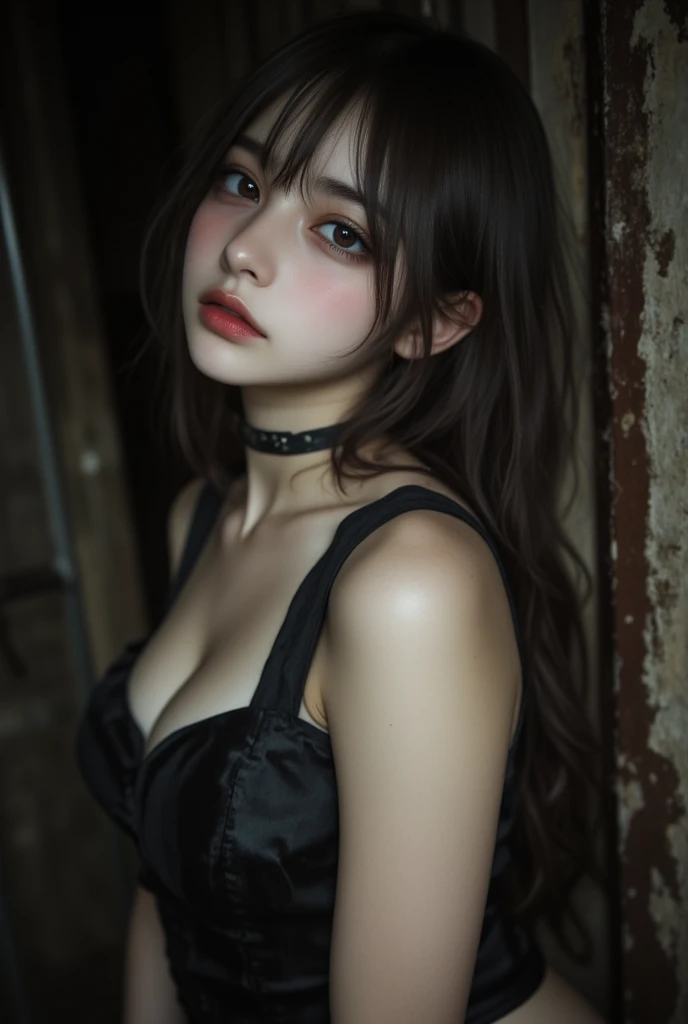 (masterpiece:1.3),(best quality:1.2),8k,absurdres,unity 8k wallpapper,(extremely detailed:1.3), (photorealistic:1.2),highestres, Magnificent noble castle, (night:1.1), (grey theme:0.7), detailed skin,
indoors, Delicate features,Hair tied up, tidy hair, thin, long leg, young girl, ponytail, nobleness, thin lips, 1girl,fangs,cute,black hair, (huge breasts:0.72), <lora:asianGirlsFace_v1:0.35:FCQ><lora:fangs:0.9:ACT>, (red eyes:0.8),upper body,
Gorgeous long dress, noble, gem, jewelry, earrings, Intricate clothing details,