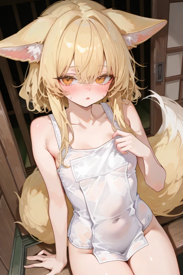 1girl
mari \(blue archive\)
bare legs, blue eyes, blush, fox ears, from above, hair between eyes, halo, hands behind head, raising hands, indoors, long hair, looking at viewer, looking up, necklace, off shoulder, on bed, front view,
newest, pillow, bare shoulders, horny, window, between legs, closed mouth, wariza, animal ear fluff, bed, solo, depth of field, blurry, animal ears, blurry background, very long hair, no clothes, bare torso, no tail, nipples visible, small breasts, pussy visible, straddling,
absurdres, highres,