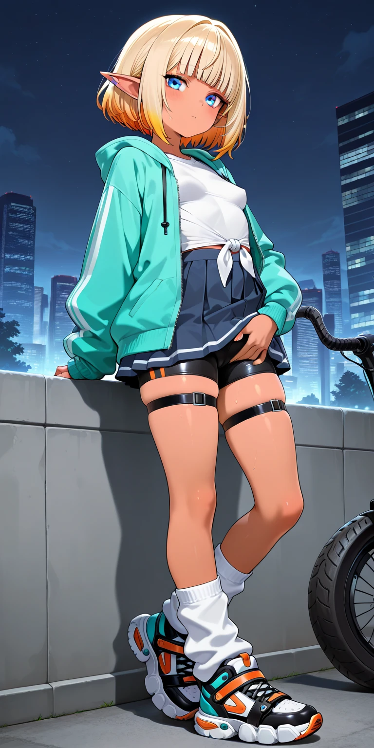 ((Masterpiece, top quality, high resolution)), ((extremely detailed CG unified 8K wallpaper)), (huge stunning goddess shot, very hot and sexy, jaw dropping beauty, perfect proportions, beautiful body, slim body beauty:1. 4), ((Close-up of Japanese high school girl on motorcycle)), wearing high school sailor uniform with red scarf, urban morning scene, (short skirt, long sleeve sailor suit, white socks), detailed skin, visible thighs, dynamic composition, speedy, Motion Blur, Blurred Background,