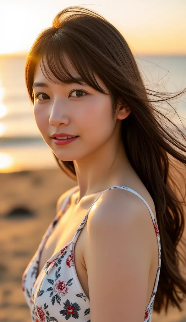 (((Flawless解剖学))),A photo of the beautiful Shiho with a big smile on her face on a beautiful beach in Hawaii, where the moon is beautiful under a starry sky.,(She is wearing a small black high-cut string bikini and is squatting with her knees together.),Her beautiful long chestnut hair is tied up in a braid.,Sexy nape,Beautiful face with a delicate and high nose,The coke bottle body with long limbs and slender waist is perfect like a model.,White skin shines in the sunset,nice earrings and necklace,Full body photo taken a little further away with the big moon in the background,realistic,Flawless,best image quality,professional angle of view,excellent details,ultra high resolution,realistic:1.4),high detail,focus on details,High concentration of 1girls,4K,Beautiful background bokeh with deep depth of field,