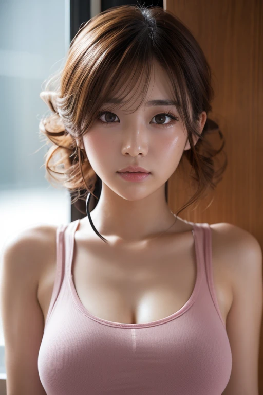 (((1Bobble Ponytailガール:1.3, alone))), Very cute and beautiful Japanese women, (Sexy Model), Professional attire, (22 years old: 1.1), (From below:1.3), (Low - Angle:1.3), (Ground level shot:1.3), ((Top girl:1.5)), (腕を背middleの後ろ、Between the legs:1.3), (Attractive random poses:1.3), (in the glass-sided shower room:1.3), break, (Bobble Ponytail:1.3), (Shiny black fine hair:1.2), bangs, Dark brown eyes, Beautiful Eyes, Princess Eyes, bangs, Hair between the eyes, short hair:1.3, curve, Abdominal muscles, perfect Abdominal muscles, (middle〜Big breasts:1.5, Saggy breasts:1.5, Disproportionate breasts:1.5), (Narrow waist: 1.15, Abdominal muscles:0.95), (Detailed beautiful girl: 1.4), Lips parted, Red lips, Full makeup face, (Glowing Skin), ((Perfect female body)), (Upper body image:1.3), Perfect Anatomy, Perfect Proportions, (The most beautiful face of Korean actresses:1.3, The face of a very cute and beautiful Japanese actress:1.3, A charming, light smile, Happy, break, (Bare shoulders, Chest to chest, Show Viewer, (Very sophisticated、Elegant high-neck satin skin-tight dress:1.3), Detailed clothing, break, (simple shower room background:1.2, shower, Soap Bottle), (Dark Background), (Studio Soft Lighting: 1.3), (Fake lights: 1.3), (Backlight: 1.3), break, (Realistic, Realistic: 1.37), (masterpiece, Highest quality: 1.2), (Ultra-high resolution: 1.2), (RAW Photos: 1.2), (Sharp focus: 1.3), (Face Focus: 1.2), (Ultra High Definition CG Integrated 8K Wallpaper: 1.2), (Beautiful Skin: 1.2), (Pale skin: 1.3), (Hyper Sharp focus: 1.5), (Ultra Sharp focus: 1.5), (Beautiful pretty face: 1.3), (Highly detailed background, Detailed Background: 1.3), Ultra Realistic Photo, Ultra-sharp images, Hyper-detail image,