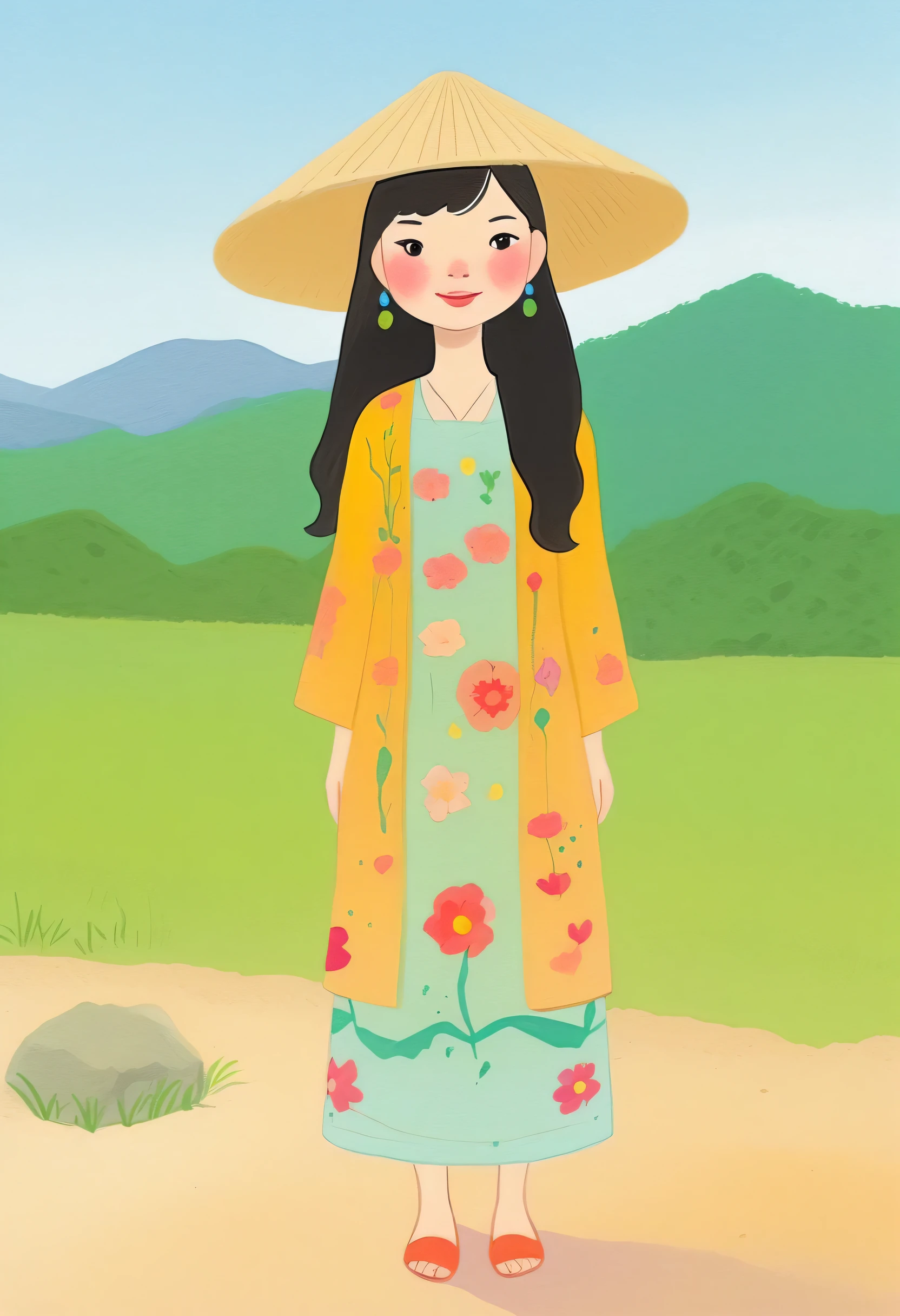 Beautiful Vietnamese Girl Wearing Ao Dai and Smiling、full body esvian、Full Body Map、quiet pose 、neutral color,Boho,Matt,Glass Sculpture,Broken glass effect, Vivid, Bright Colors ,Natural Light,Figurative Art by Yvona Lifshes and Katharina Abell,Intricate Details,very detailed,Greg Lutkowski,mystery、j_drawing、YukiWC, 1girl, 、