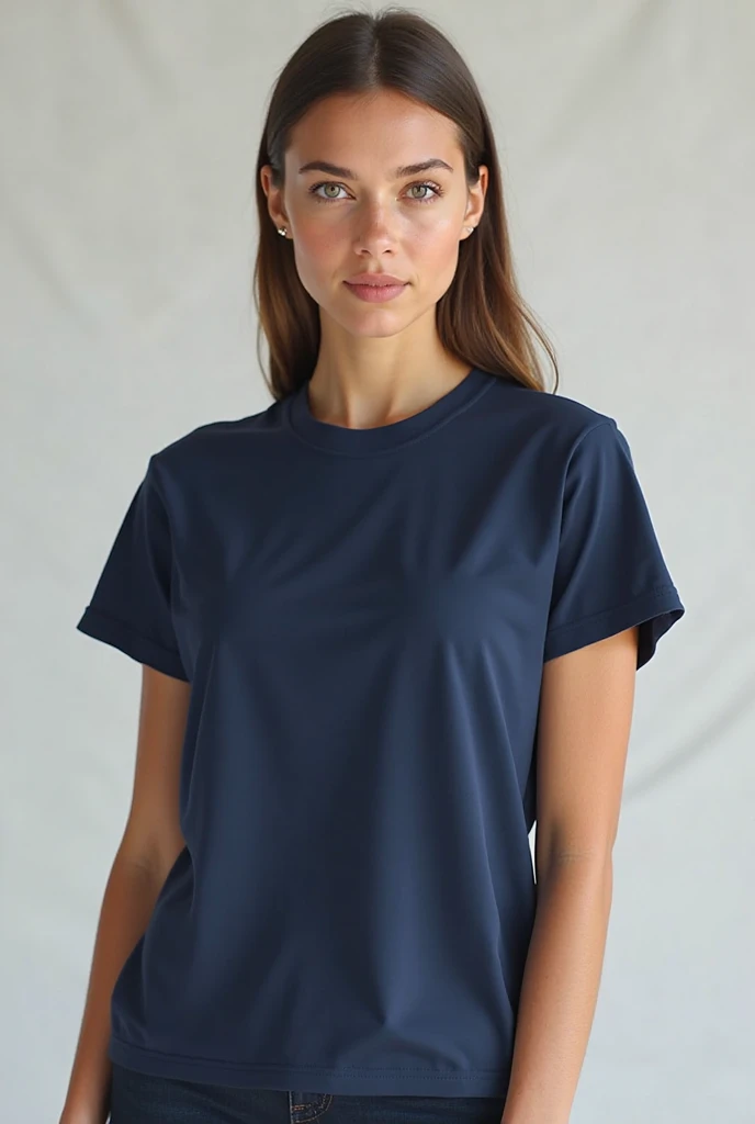 um close de uma mulher com uma camisa de manga curta e shorts, camiseta azul apertada, Manga curta, wearing a Camiseta, in a dark cerceta polo shirt, cerceta uniform, dark cerceta, cerceta color graded, cerceta, sport Camiseta, camiseta, Camiseta, camisa verde, with cerceta clothes, camisa azul escura