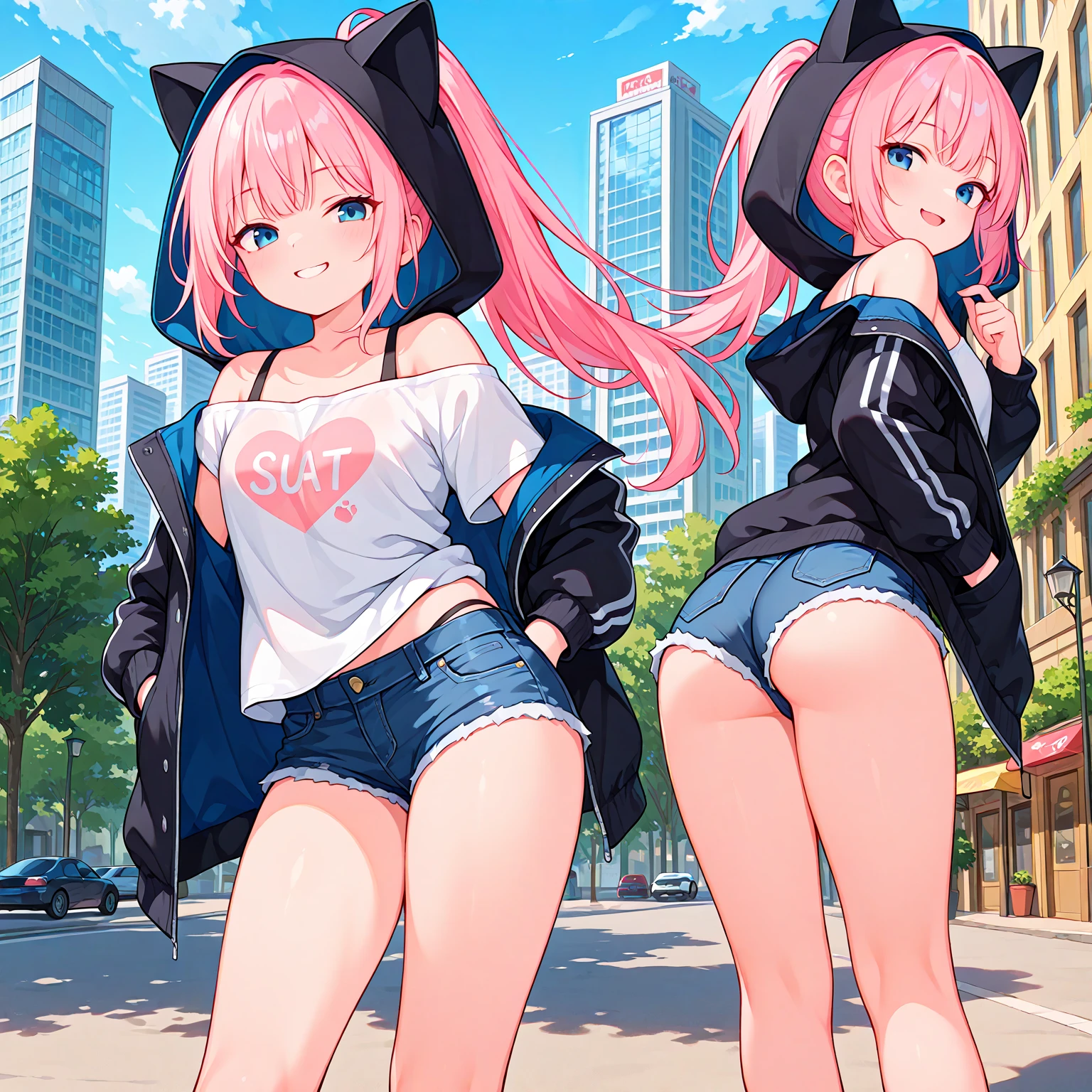 best quality,8K,high school girl,zippered track jacket,smiling,gravure idol,Model,beautiful girl,down hair,alluring Multiple girls are depicted，uniform，cardigan，blazer，uniformにリボン，girl,masterpiece,highest masterpiece,long hair,perfect face,big bust,cleavage,erotic cute,sexy girl)，Angelic cute girl，Naughty Girls，Too beautiful girl，Future Fashion，Cutting-edge fashion，Model，Full body image，perfection，Colorful