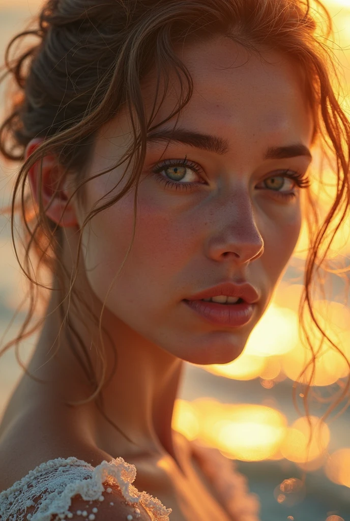 ultra realistic oil paint naked Latin American woman on the beach, very long wild red hair, breasts, full body, sun, enlightenment, she is wearing a loose deep open camisole. 4k resolution, intricately detailed, cinematic, full body, detailed symmetric eyes, intricate details, beautiful detailed intricate face, Carne Griffiths and Wadim Kashin concept art, ominous, approaching perfection, highly detailed, smooth, trending os artstation, sharp focus, digital art, perfect composition, Yadaab, hyperdetailed painting, ISO 200, 100mm, DLSR, dynamic, light studio, vibrant, art by Alyssa Monks