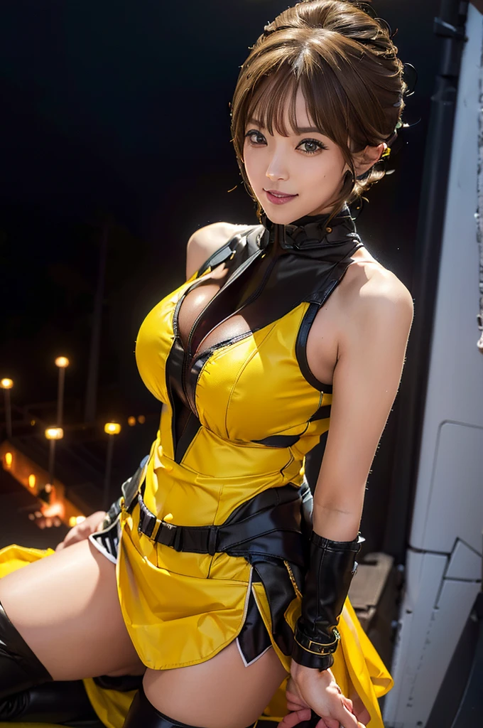 Step into the captivating universe of Cowboy Bebop and envision a scene where Faye Valentine, the iconic femme fatale, stands before you, her gun aimed with precision. Picture her in her signature attire, adorned in a sleek yellow bodysuit that accentuates her curves, while her iconic bando adds a touch of rebellion. Don't forget her stylish sunglasses, reflecting the intensity of her gaze as she locks eyes with the viewer. Capture the essence of anime style with intricate details, from the tousled strands of her hair to the subtle creases in her clothing. Utilize the SDXL format to ensure unparalleled clarity and resolution, allowing every aspect of Faye's character to come to life with stunning realism. Immerse yourself in the dynamic world of Cowboy Bebop as you create a striking portrayal of Faye Valentine, ready to take on any challenge with unwavering confidence. | ((handgloves):1.2) | (anatomical correctness), (perfect_fingers), (perfect_legs), (perfect_hands), (perfect_composition, perfect_design, perfect_layout, perfect_detail, ultra_detailed), ((enhance_all, fix_everything)), More Detail, Enhance.