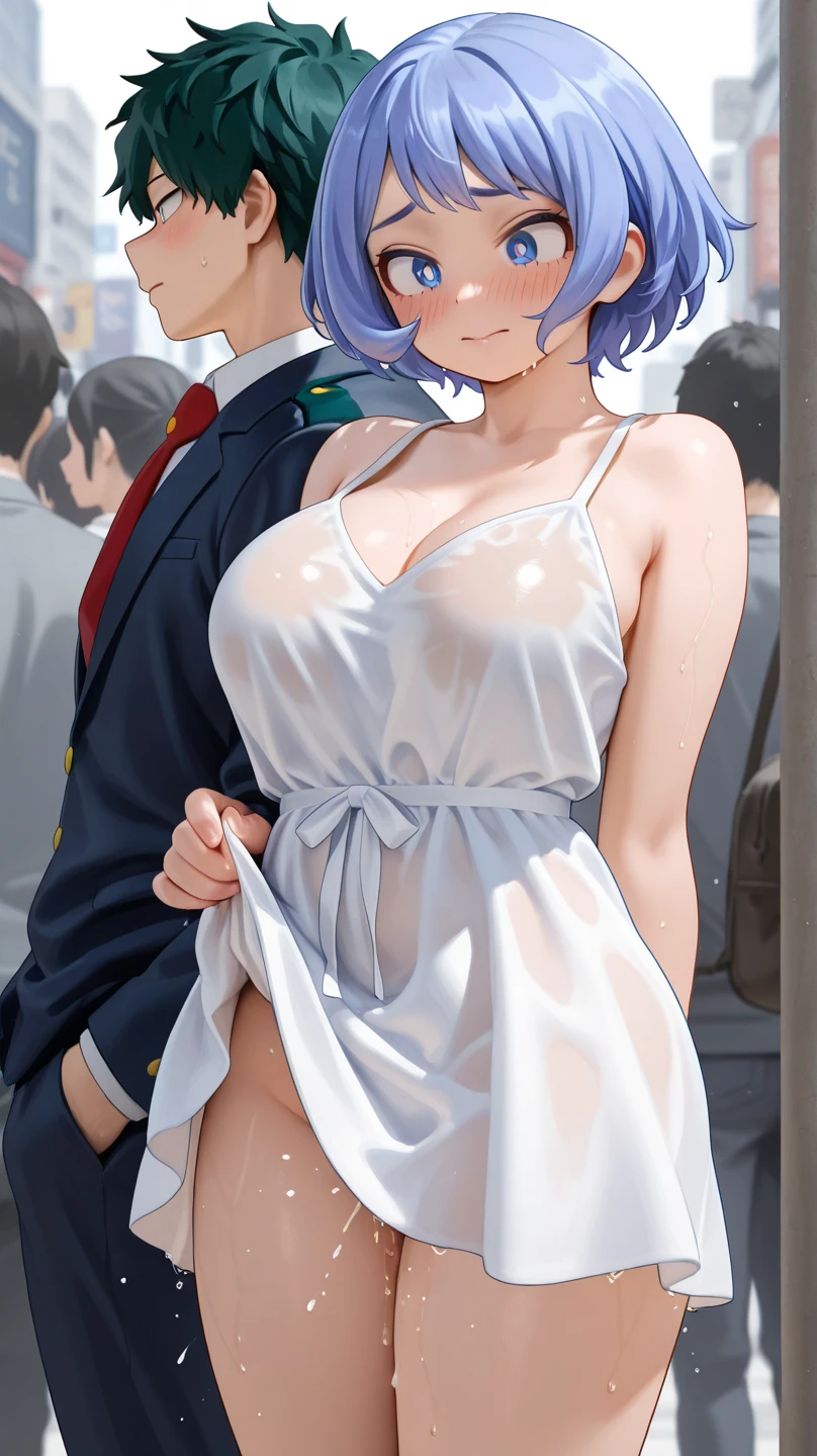 NSFW,masterpiece,Highest quality,High resolution,Super detailed,Sinon\(Sword Art Online\),(High-quality white sexy lingerie),Embarrassed,expectant face,blush,Shopping mall,Lingerie Shop,fitting room,Dressing room,curtain,Date,Are standing,(Young men),(Having rough sex),Insert,Creampie,,(forcibly),(rape),Spread your legs,(Squirting)