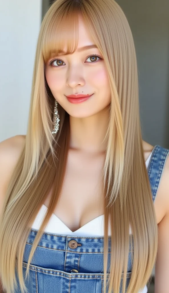 ((Highest quality, Tabletop, Ultra-high resolution、The most complex and detailed depiction))、(Very bright lighting:1.1)、(spring-like clothes)、(Beautiful woman:1.1)、(Long Wavy Hair:1.05), (Accurate anatomy:1.1)、Colored contact lenses、Perfect Makeup、、lipstick、Highly saturated eyeshadow、Loose off-the-shoulder knit、Short skirt、Blurred Background, Look at me and smile、Fine dining、(Face close-up:1.1)、(Ultra-high resolution gloss, Fair skin:1.1)、Ultra-high resolutionの顔、Ultra-high resolutionの髪、Ultra-high resolution sparkling eyes、Ultra-high resolution glossy lips、(Brightly lit white skin:1.1)、Beautiful face drawn in every detail、Ultra-high resolution perfect beautiful teeth、(Bright and vivid:1.1), whole body,bionde,Platinum Hair,Brown Hair,Sunburned skin、