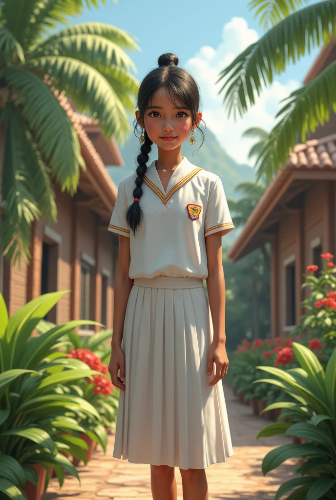 Srilanka school uniform student female 