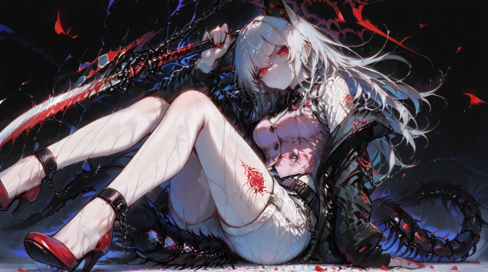 Blood flying all over the image, Billie Eilish, a naked woman hanging from a chain with blood on the floor, metal knife sticking out of vagina, carnal ) humida, corpo humida, skin wet, muito humida, oleado, deep cut on woman&#39;s belly, many cuts on the woman&#39;s body, large, open cut on women, cut spurting blood on woman, open cut on woman&#39;s belly, large cut on woman&#39;s belly, knife sticking out of woman&#39;s vagina, dripping humida, hyper realist, sexy girl, sweaty humida skin, female goddess, the vagina is open, her vagina has a metal knife inserted, body covered in blood, in the elevator shaft, lots of blood everywhere, blood flying off the walls, blood flying from the woman&#39;s cuts, 4K], 4K ]