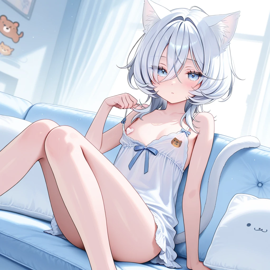 Milky white hairy tits，white  clothes，Haha, such a cute face，This  a cute and sweet girl，profuse sweat，Wipe sweat with your hands，Wear socks，white legwear，Look at the feet，focus-on，full bodyesbian