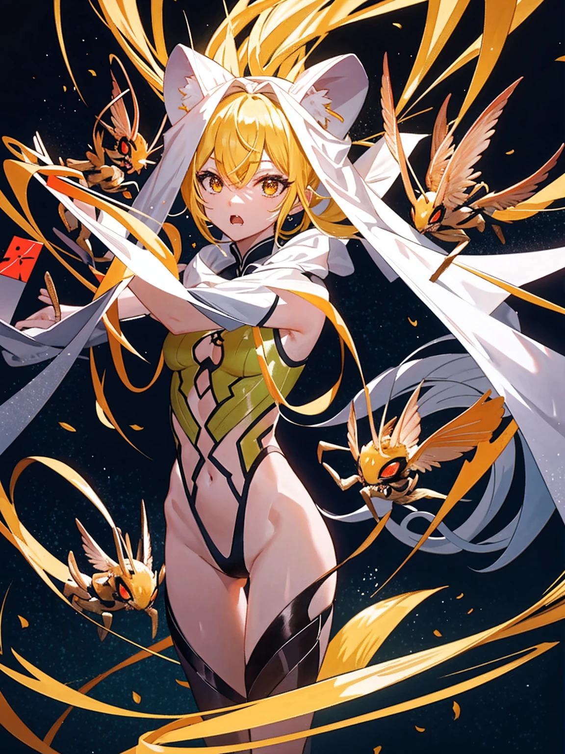 full_nude（Yellow Hair 1.3），Yellow Eyes，Cat ear，whole body　Estrus　Masturbation　Nipples　nipple　nipple　Dilated female genitalia　Spread your legs　Spread your legs　lure　Spreading the vagina with fingers