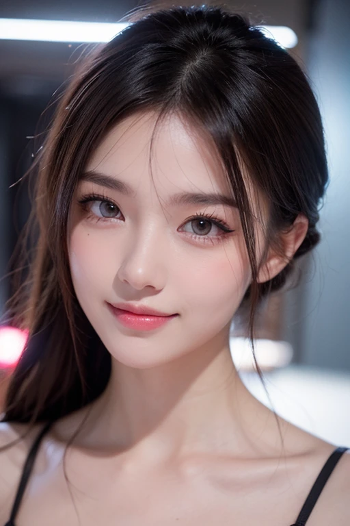 table top, highest quality, shape, Super detailed, finely, High resolution, 8k wallpaper, 完璧なダイナミックな構shape, beautiful and detailed eyes,medium hair,small breasts,natural color lip, bold sexy pose,smile、20 year old girl、cute、sexy shot looking at camera,Random costume latest Tokyo winter clothes)beautiful detailed face,Beautiful detailed double eyelids,small face,perfect and beautiful face,very cute face,Blur background