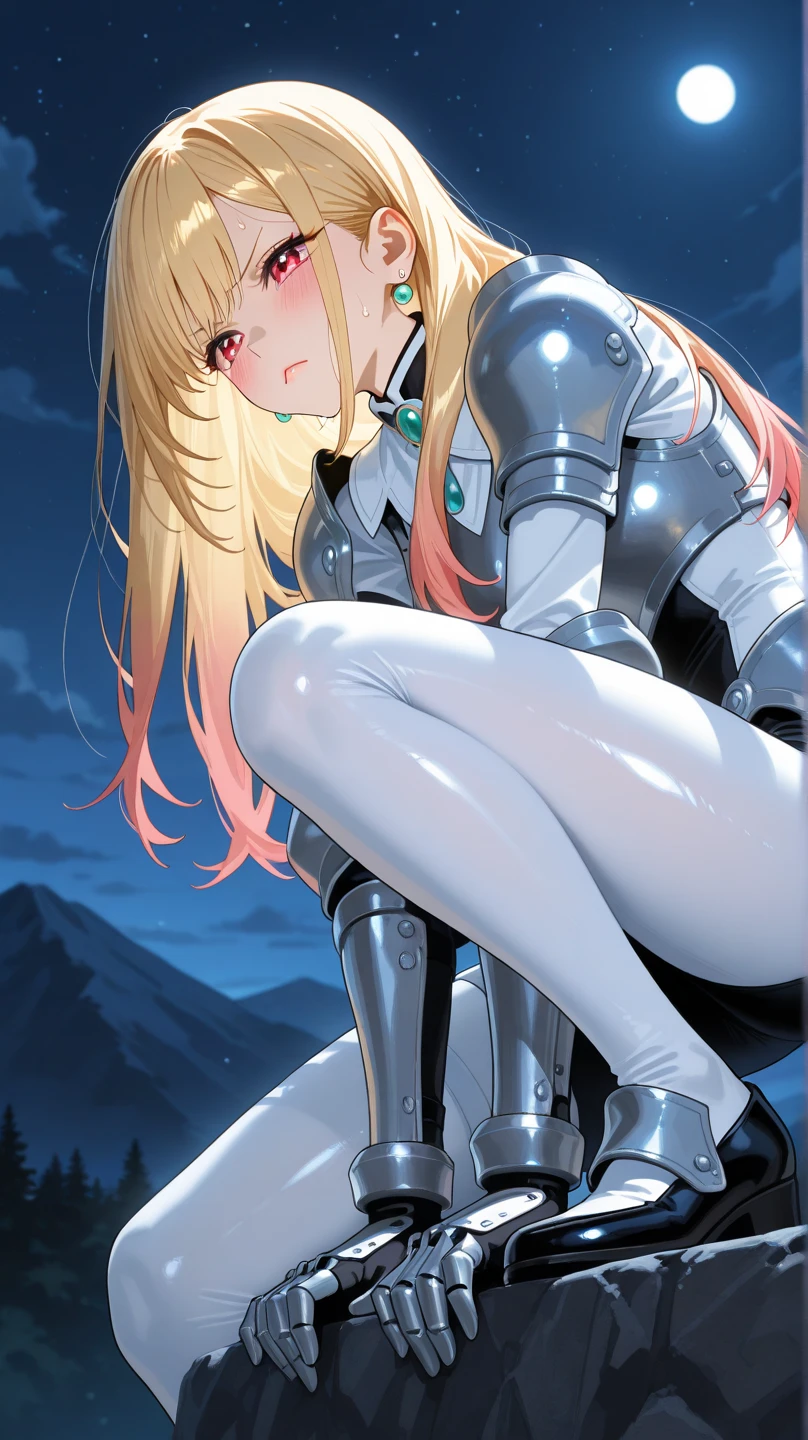 ((Highest quality)), ((masterpiece)), (detailed), (Perfect Face)、The woman is Tiare, with green eyes, medium-long blonde hair, and is wearing a Stormtrooper bodysuit and a full-face helmet.、She was pushed down by a Stormtrooper and raped.