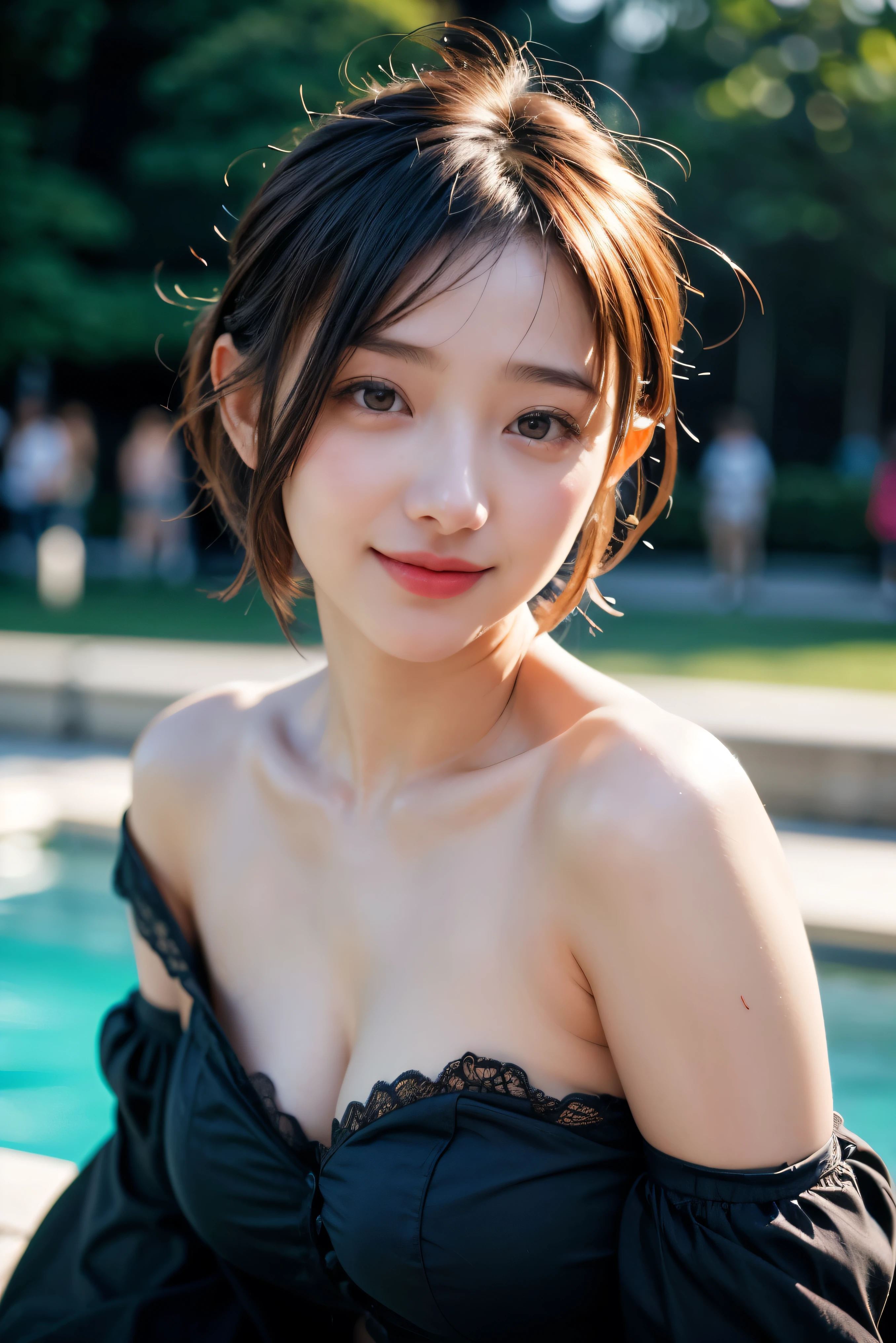 Trip (Only slim shoulder straps, Ultra-low-cut top)( Very close view ) Face view , clothes see-through (((Outdoor paradise))), ((Petals flying in the air ))，Light smile，，camel-toe,(Crystal colorful lights),，Soft clouds，((|Cover with a scarf)), ((Cute clothes that are short and wide|no underwares|Slightly perspective ) ((greek architecture，Bohemian architecture，Hindu temples，Thai snacks，Thai style)) starrysky，Beautiful
（（Masterpiece））,（realisticlying：1.2）,best qualtiy,high high quality,absurderes,rich colourful,stunning art,best qualtiy, ultra - detailed,beautifuldetails， reflective hair,Good lighting, Ray traching， depth of fields,ultra - detailed,illustratio,astounding,finedetail,The is very detailed， （（ultra - detailed））， （Beautiful Meticulous Girl）， Beautiful detail glow， Complicated details， A high resolution， Extremely refined and beautiful,beatiful detailed eyes， hdr， Round eyes, detailedfacialfeatures,（Round pupils：1.4） （illustratio）,（美丽细致的眼睛）（Very very detailed face））， depth of fields,（alluring face）(（ssmile：1.3）)， Smiling lips， （looking at viewert：1.1） closeup cleavage， wide wide shot， Side Body， photore， lewd poses ， Moody light， Sistine Phil Beldev, Smile，（（（Masterpiece，Best quality，A high resolution）））），Extremely detailed 8K，Beautiful girl with busty body，（hyper HD，ultra - detailed，High detail，high realistic，Ultra-realistic，Photo realism）,（1girll：1.5）,（realistic dark hair），Short curly hair，Bob cuts hair，（Dynamic posture），Face the camera,A shallow smile,Open lips，Light blue eyes，Average chest，
（Beautiful and detailed face，Beautiful and delicate eyes），Sunlight）,（Beautiful buttocks 0.5），Color backlight

split, Cover your chest with only your hands，hips bare，earring，Pink sexy yarn,（(Striped underwear、Black openwork underwear、Transparent embroidered tulle underwear set,Gold bracelets，Pink lace gloves)）Lace pantyhose、Lace gloves、Wedding headscarf、pearls necklace,（toppless）(Very small panties),Moles under eyes, ((Gray-blue hair))，Crystal glowing necklace