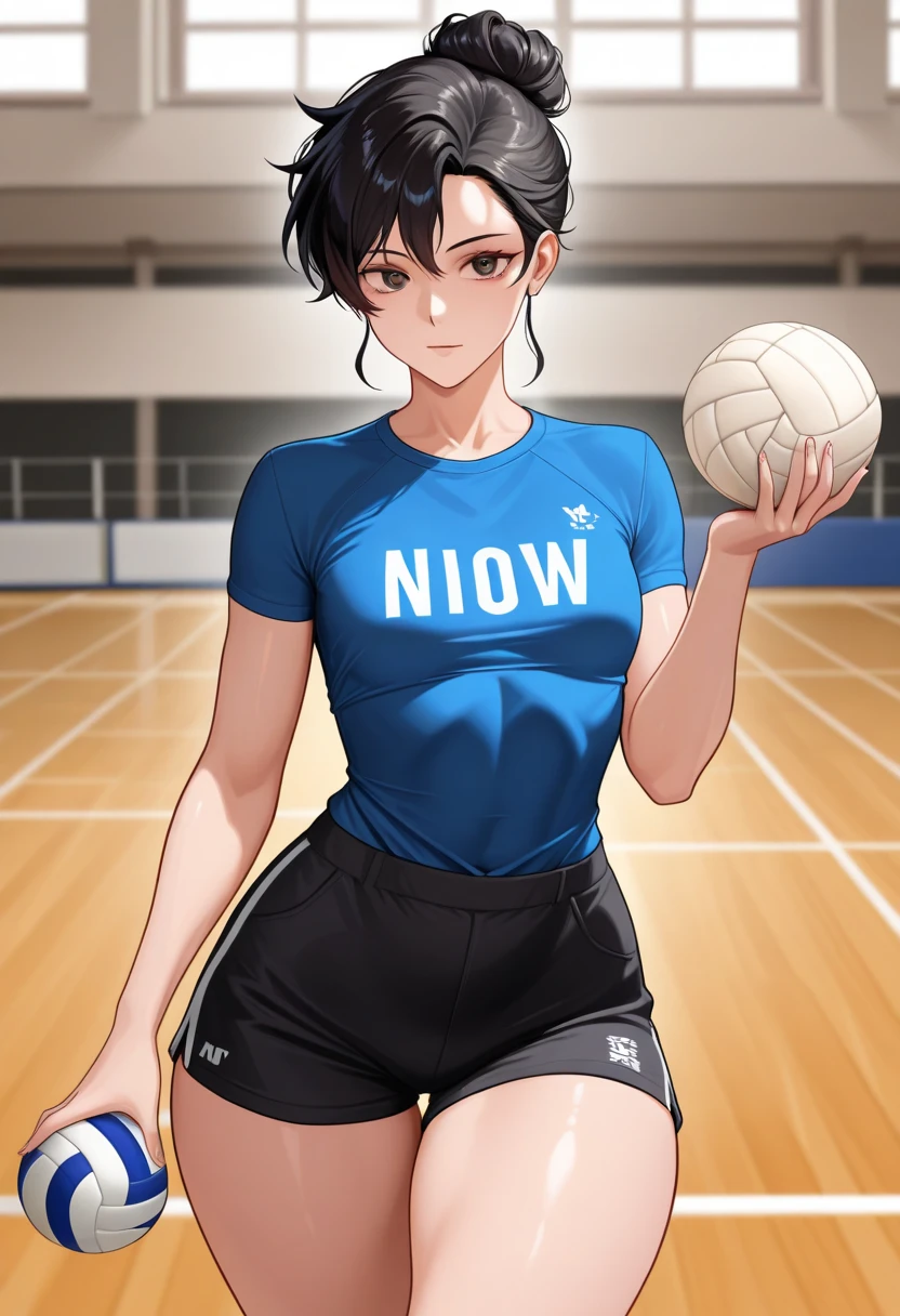 (Highest quality, 8K, 32k, masterpiece, Ultra-high resolution: 1.2), 1 Girl, Beautiful Japanese Woman,Close-up of chest, errect nipples,thinウエスト, 魅力的なoffice Lady, Volleyball Uniforms,office, office, Put your hands on the desk,Leaning forward, Beautiful Face, Brown Hair, Bob Hair, Saggy eyes, Slender figure,Cleavage, thin, whole body, Detailed expression down to the fingertips,Sexy thighs, One Woman, alone, A charming smile,