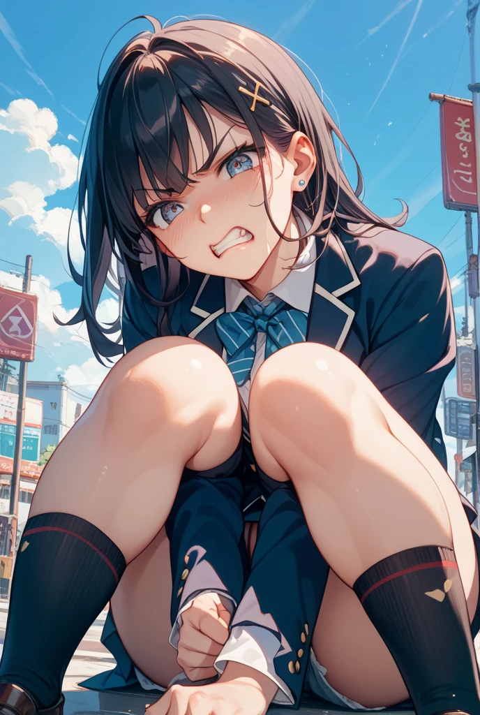 Completely naked、28-year-old female teacher、suit、blush、Pubic hair is visible、Spreading legs、highest quality、Students are watching、The crowds swarm、Mature face、Restrained by chains、Cute illustrations、vexation、Short Hair、semen、Outdoor Stage