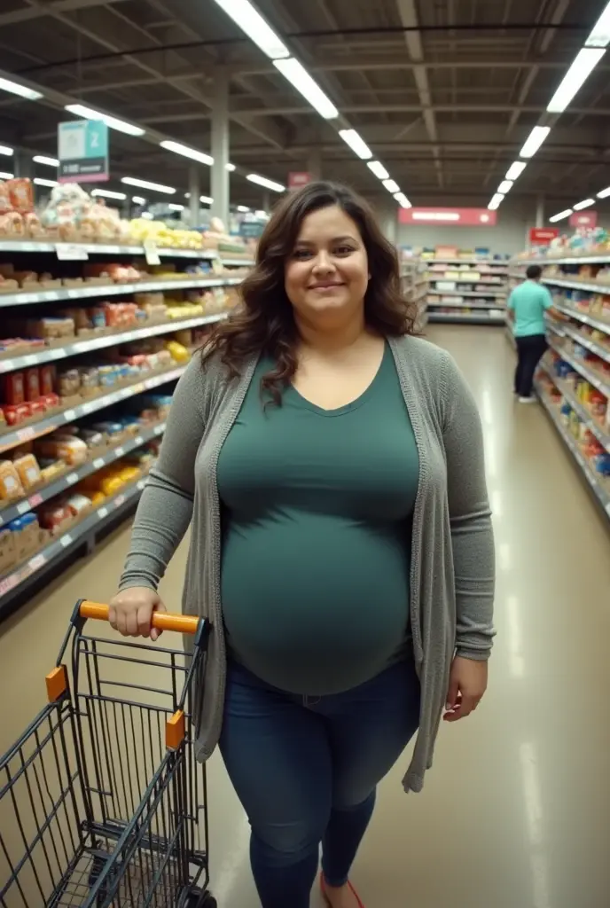 fat, obese, overweight, fart, gassy, farting, flatulence, pregnant, big belly, belly, large breasts, thick thighs, huge ass, (candid photo), of (effortlessly beautiful woman with brunette hair, French braid), (([small|tiny] breasts)), (perfect face), (highly detailed skin), (wearing Best Buy uniform:1.2), geek squad, (inside consumer electronics retailer), ambient lighting, (fluorescent light:0.7), sharp focus, photographed on a Sony Alpha 7 IV Full-frame Mirrorless Camera, 85mm f/1.4 lens, (highly detailed, intricately detailed), eye focus