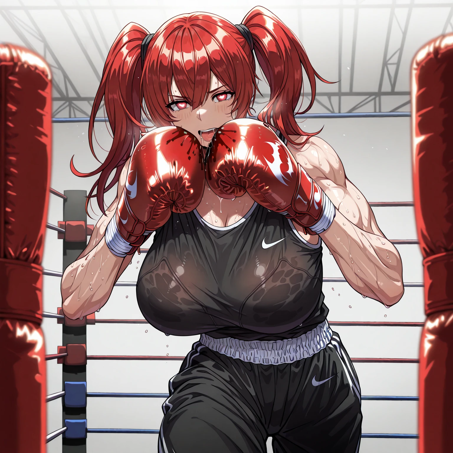 Sweaty and intense orgasm、Full Color、ふたなり筋肉女子レスラーと男性筋肉wrestlingラー、Dynamic Pose、leotard、Dazzling Light、wrestling、An enthusiastic crowd watches、Erected in a sheer latex wrestling outfit2A muscular man and a futanari muscular female wrestler pose、Orgasm Face。On all fours、Full Color、