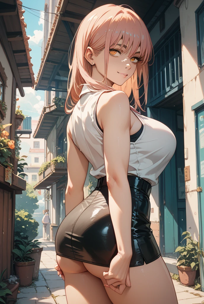 (anime style),masterpiece, best quality, ultra-detailed, glistening shiny, glowing light, ray tracing, HDR, deph of field, (perfect face, detailed face, detailed eyes),(medium boobs:1.2),8k,HD,ultra realistic face,ray tracing,perfect lighting,best quality, ultra-detailed, shiny eyes, (looking at viewer,sensual smile:1.1), ((1girl)), (gyaru, mature female:1.4),cowboy shot,
power,long hair, demon horns, red horns,symbol-shaped pupils,((gradient hair)),multicolored eyes, gradient eyes, (glowing eyes:1.1), mascara, (fashion make up), parted lips,bra,black yoga pants,
((school, school gate, cherry trees, cherry blossoms, flying petals)),complex background,((super detailed background)), sensual poses, ((8k wallpaper)) , evil smile,show ass