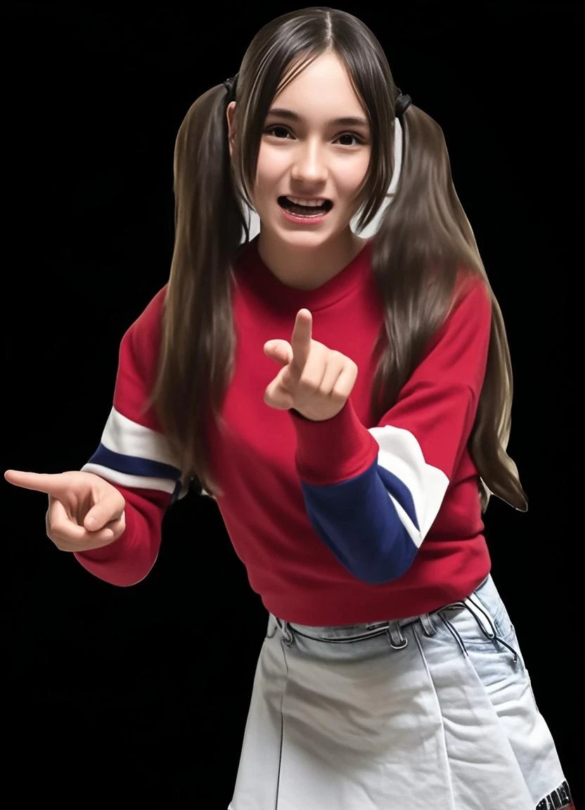 Realistic girl look at back