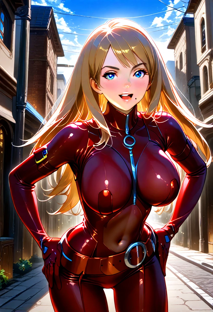 NSFW, (girl),((optimal quality)), ((Masterpiece)), (A detailed: 1.4),face red,perspire The ultimate masterpiece,(fidelity:1.2),(sexy),(Huge chest), Open crotch, Open legs, (Smooth: 1.1), (Cutes: 0.9), (shiny: 1.1),, red lips, cute girl, anime, cute pose, super small translucent lace lingerie,g string mini thong, (big breast), big ass, detailed lines, 8k image, no blur, perfect realistic nipples, sexy closed smile, erotic, super small sexy armor,detailed realistic vagina, michievous smile, hottest girl in the world,estures, super small short dress, top of a building, tights, blonde, cutest girl on earth, micro super small bra, light blue, gantz like suit, blue eyes, half naked