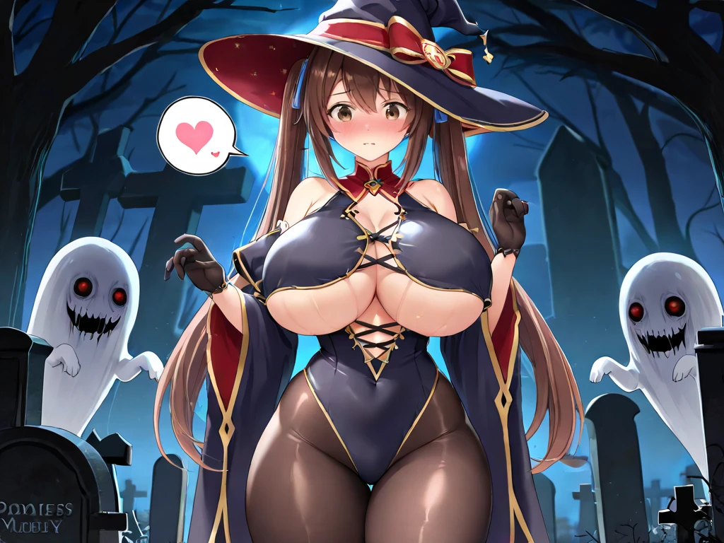 Colossal tits,Black underwear,Brown hair,length hair,Pink eyes,top-quality,Face it head-on,Cunning smile,black robes,hoods,emphasizing breasts,Color gimmicks,seductiv,hallway,heart mark