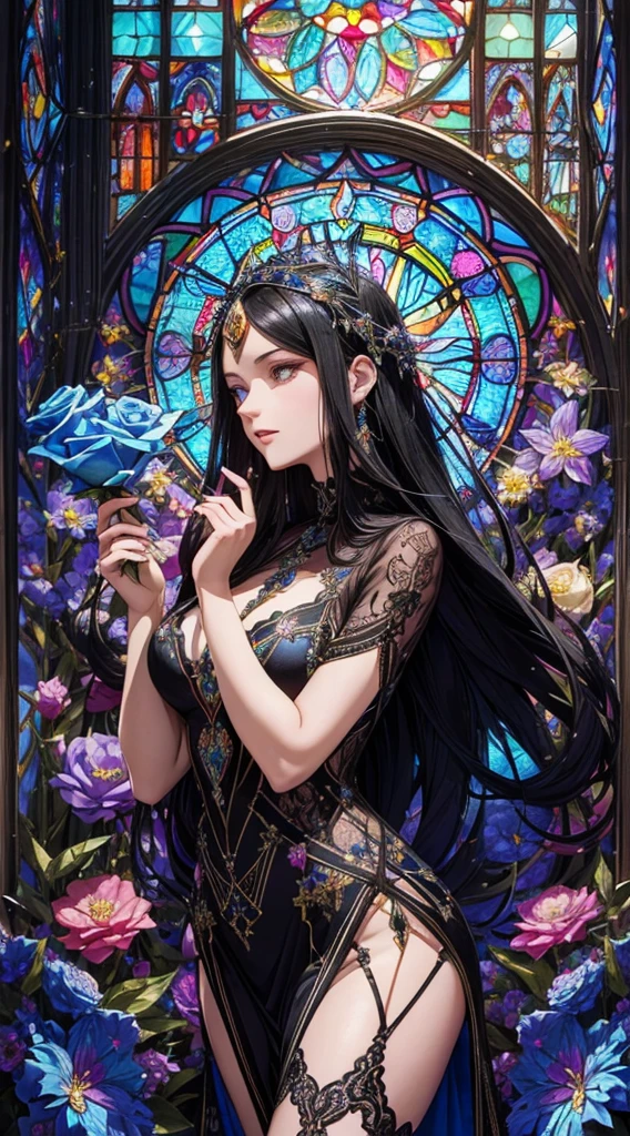 ((highest quality)),(ultra high resolution),(Super detailed),(detailed description),((best CG)),(best work of art),super precision art,amazing drawing art,(Fantasy art with precise details:1.5), Colorful flowers are blooming on the ground々birds gather。She is sleeping peacefully on a bed of flowers, surrounded by the soft and warm sunlight.。