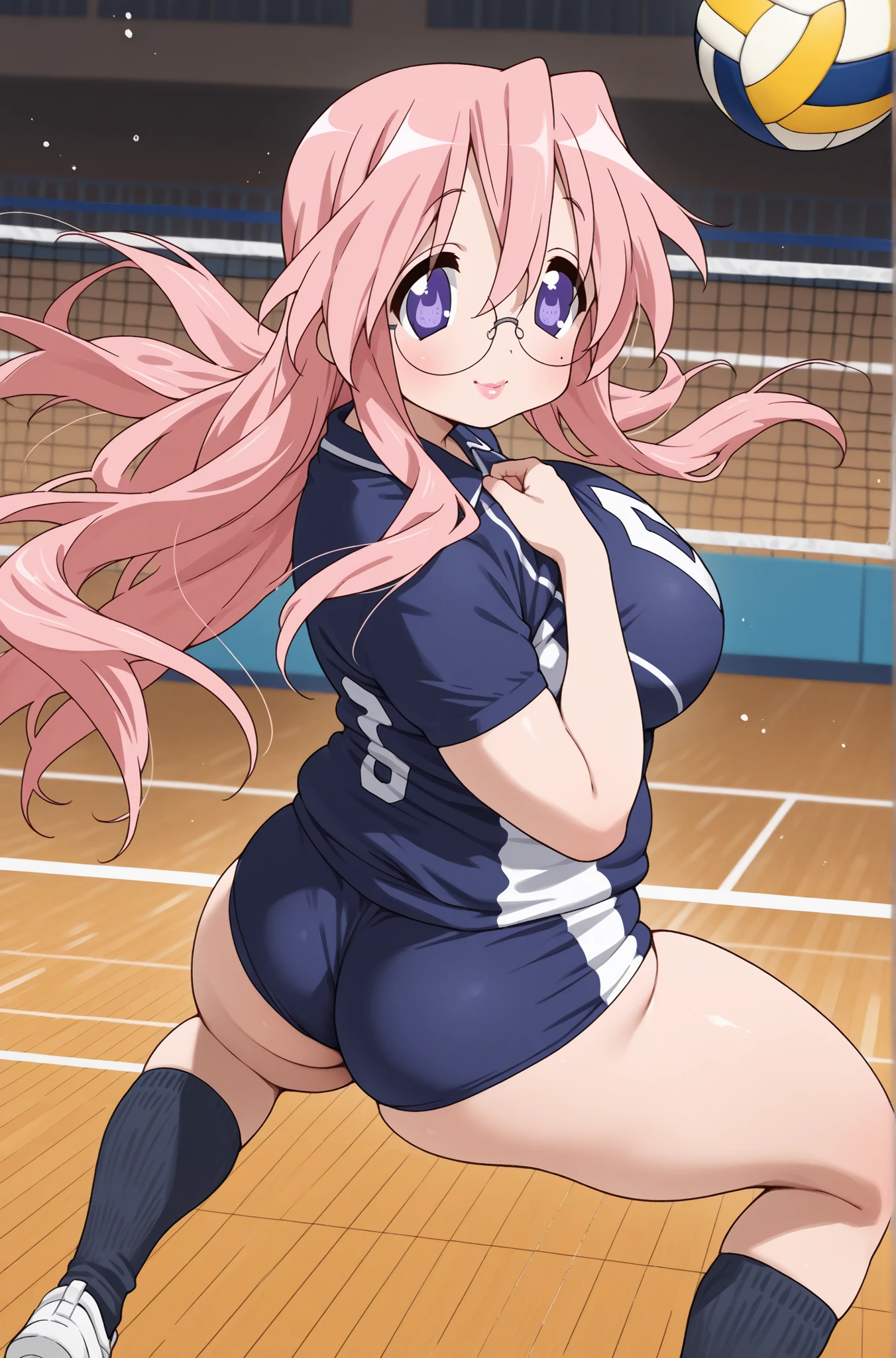 (Highest quality, 4K, 8k, High resolution, masterpiece:1.2), Very detailed, Picturesque, Animated Photography, Photo Animation:1.37)、Japanese schoolgirl、(Red Hair)、(Long Hair)、(yellow star hair ornament)、(white Volley Uniform:1.3),(pink buruma:1.4),Volley Uniform,sports shoes,tight clothes,Pink pantybriefs,(plump thighs:1.1),cameltoe,
(indoor volleyball court:1.3),Black choker、Ecstasy face、Sweat、Are crying、vapor、trembling、Nakano May