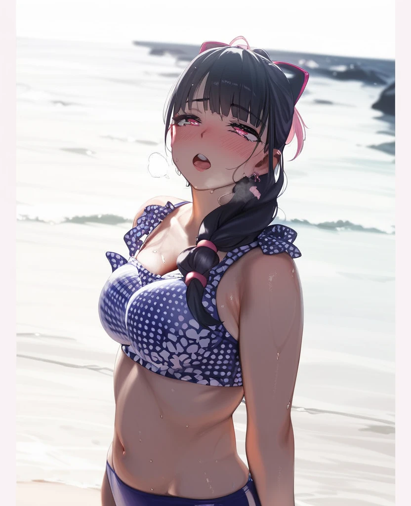 (masterpiece), (best quality), (ultra-detailed), photorealistic, (best illustration), (an extremely delicate and beautiful), 1girl, solo, irakosummer, yellow jacket, open jacket, green hair, <lora:irako_nai_1-11:0.5:lbw=OUTD> bikini skirt, frilled skirt, black skirt, best shadow,