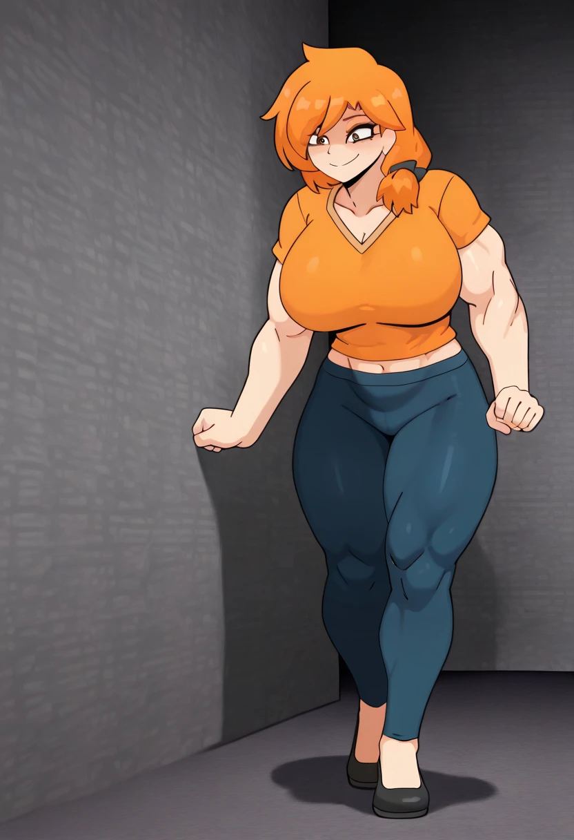 score_9, score_8_up, score_7_up, source_anime, 1girl, solo, 
mari setagaya, human-form, 1girl, solo, long hair, looking at viewer, smile, tight shirt barely can hold breasts, red eyes, red hair, fang,
track jacket, indoors, full body, very huge round breasts, very thick round thighs, large thighs, very wide hips, big round heart-shaped ass, tight clothes, milf, plumpy thighs, seductive, unzip her jacket, 10'5 feet tall, one hand pinch her nipple, teasing the viewer, swinging hips, small tight black short