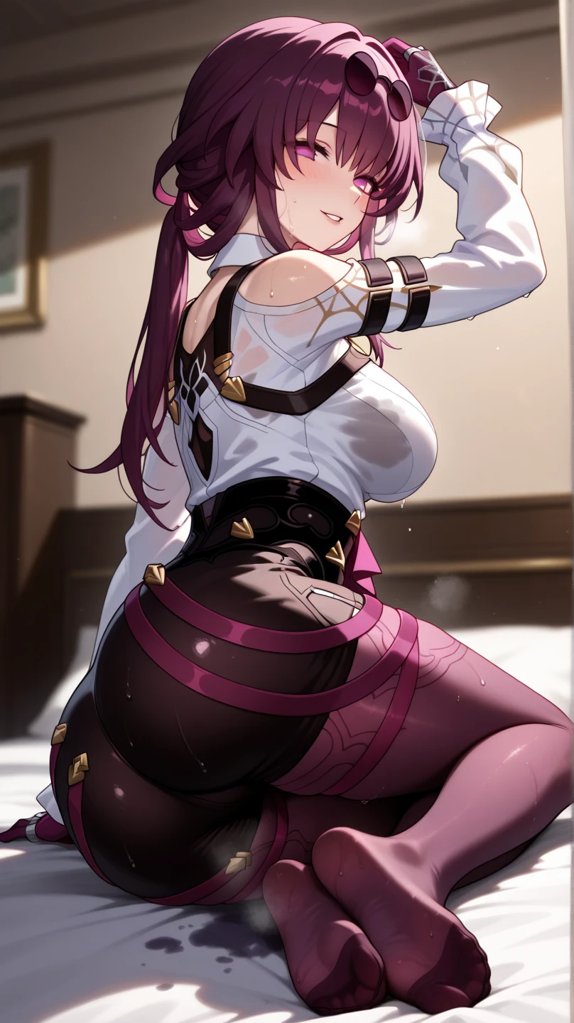 (((Masterpiece))),(((Best quality))),((Super detailed)),(illustration),Tights Mecha Girl,((Mechanical style clothes)),lie on the floor,Struggling movements,Hands tied by tentacles,Long straight pink hair,Biggest Breasts,Soaked,nun headdress