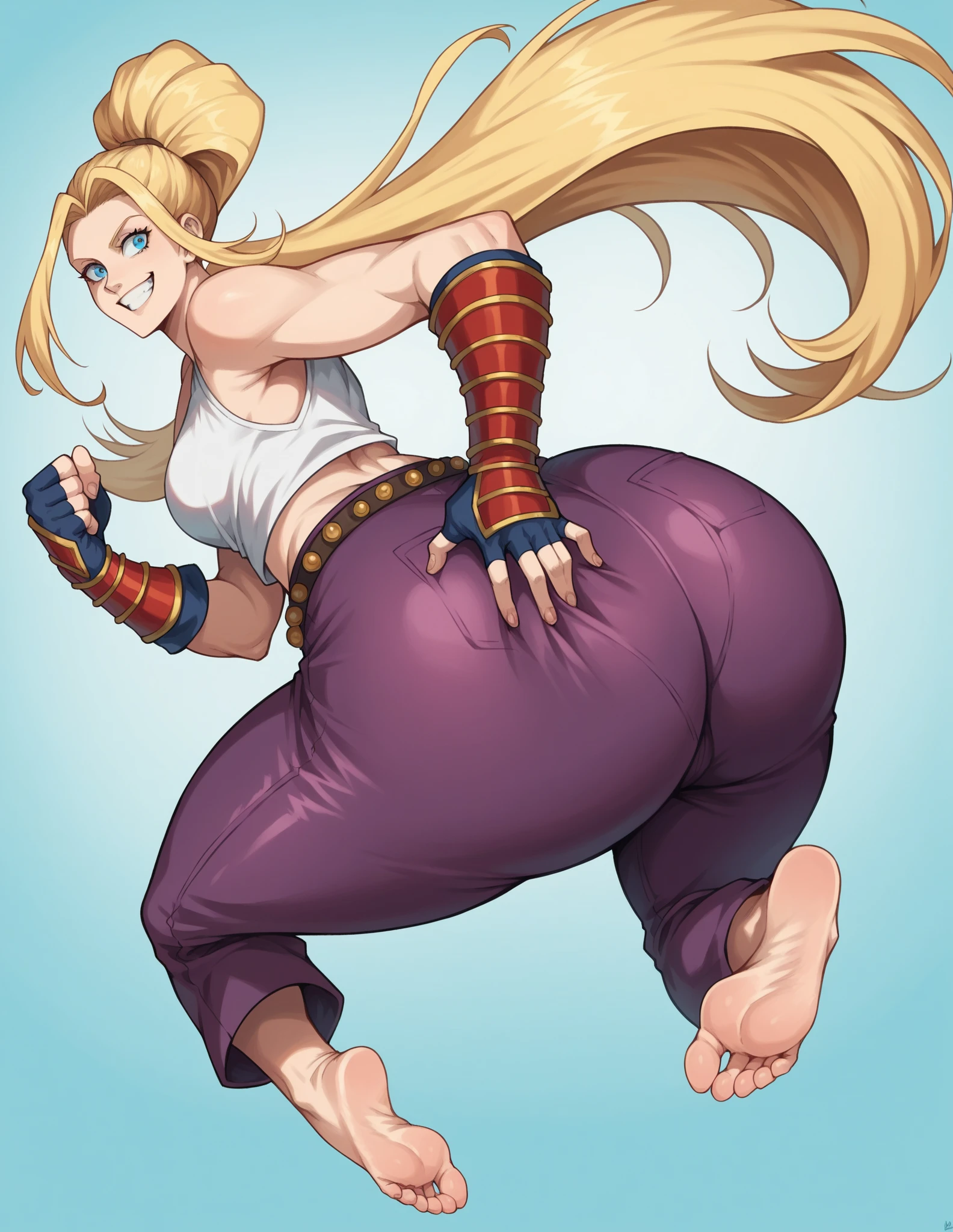 Dragon ball saiyan girl dark skinned long hair big big nipples big hips big ass hairy pussy bunny girl suit saiyan tail