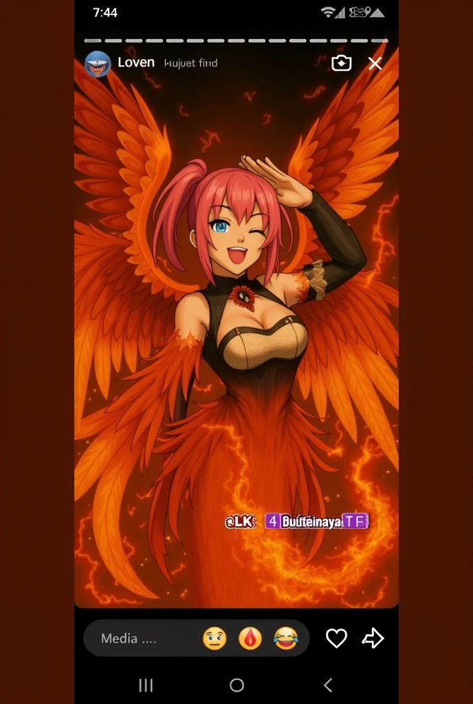 phoenix bird animal with strong, muscular wings, corpo vermelho e laranja em degrade e fundo com chamas de fogo, saindo de um circulo
