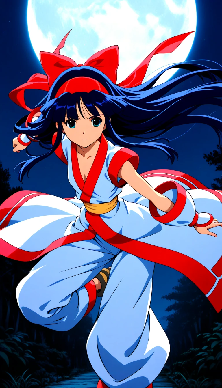 Create complete character model Rin Nanakura, the anime GIJI HAREM, based on reference image, change clothing style to a white blouse, wear a black miniskirt, daring pose, preserving his expression on his face