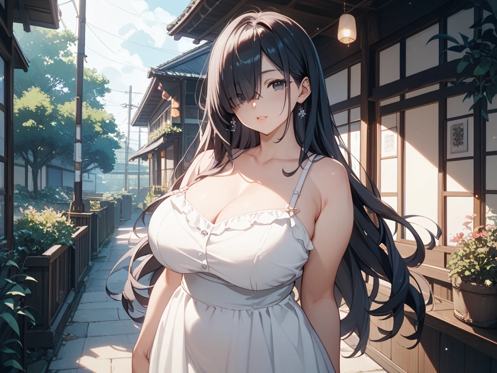 (((((tifa lockhart,Final Fantasy 7:1.5))))),((Highest quality、masterpiece、anime style、best quality、high resolution、8k、detailed、ultra-detailed:1.3))、Long legs:1.2, Beautiful woman with perfect figure:1.4、(Smiling:1.2), double eyelid、30-year-old female、((((One Woman,beautiful face,Beautiful face、Outdoor,upper body:1.5)))),Big Breasts、High resolution, accurate, Anatomically correct, High-resolution model, high quality, Very detailed, Ultra high definition、Black Hair、Straight Hair、Long Hair、(((Long dress、Night in the city:1.5)))